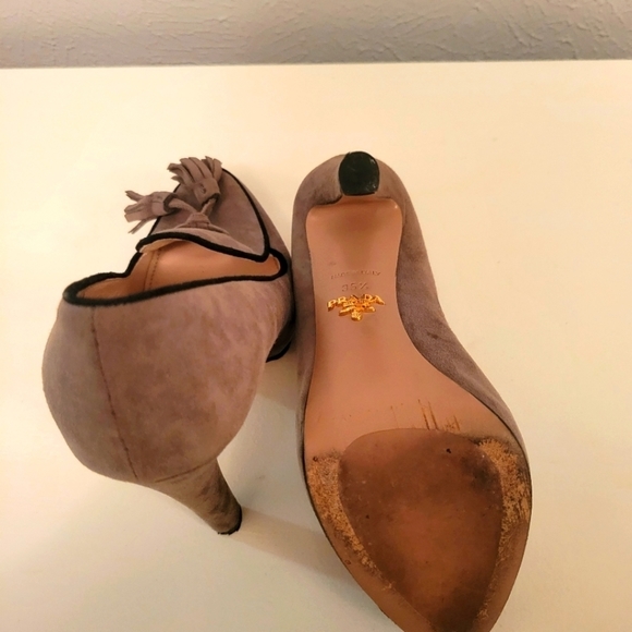 Suede Prada Heel Shoes Size 35.5 - Picture 6 of 7